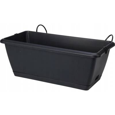 ProGarden Květináč plast černý 37,9 x 19 x 14 cm