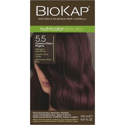Biokap Nutricolor Delicato barva na vlasy 5.5 mahagonová světle hnědá