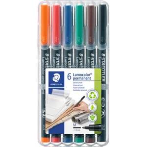 STAEDTLER Комплект маркери за алкохол, OHP, 1 мм, STAEDTLER "Lumocolor 317 M", 6 различни цвята 317 WP6 (317 WP6)