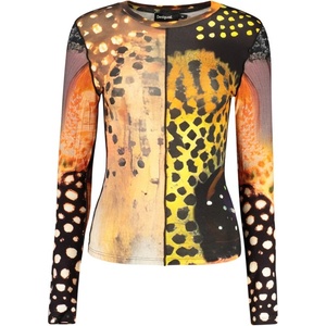 DESIGUAL Дамска тениска с дълъг ръкав desigual, Размер s, Цвят Оранжево (26wwtk28_ar9019)