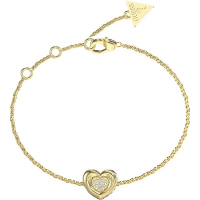 Guess Pozlacený náramek Srdíčko s krystaly L.O.V.E. JUBB05461JWYG 18,4 cm