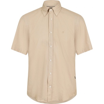 HUGO BOSS Риза с къс ръкав Boss Mens BOSS BLACK Liam Short Sleeve Buttoned Shirt - Beige 286