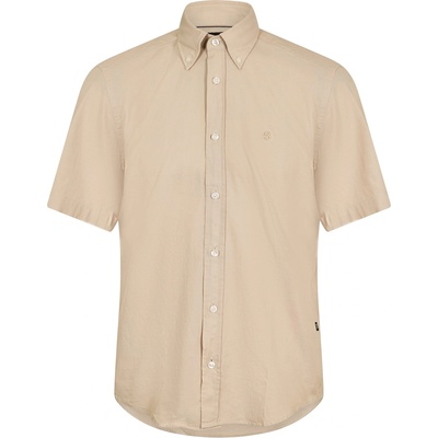 HUGO BOSS Риза с къс ръкав Boss Mens BOSS BLACK Liam Short Sleeve Buttoned Shirt - Beige 286