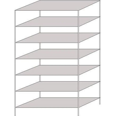Extera.cz Hathor základní, 230 x 130 x 60 cm, 1 100 kg, 7 polic, světle šedý 1335