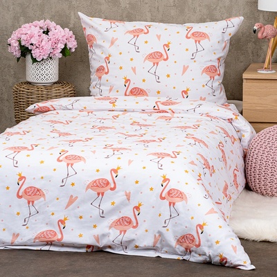 4home bavlna obliečky Flamingo 140x200 70x90