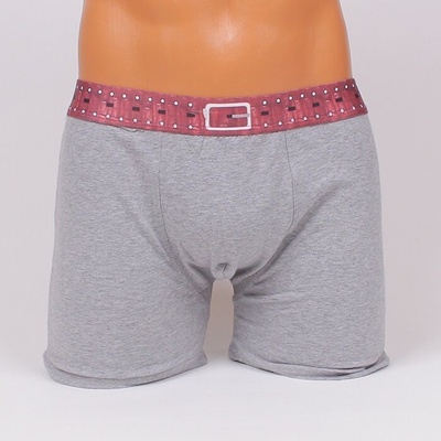 Светлосив боксер с ластик имитиращ колан