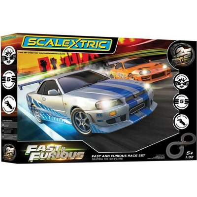 SCALEXTRIC C1465P Fast and Furious 25 Years Supra vs R34 1:32