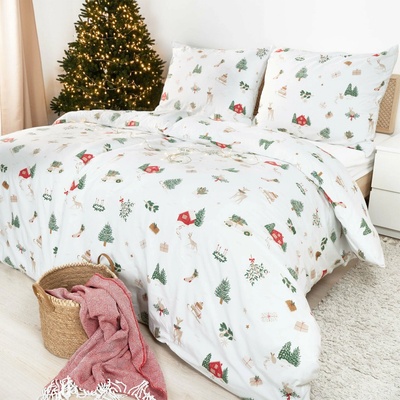 Goldea vianočné flanel obliečky tradičné vianoce 200x200 2x70x90