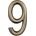 Číslica "9" 75mm bronz Bronz