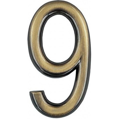 Číslica "9" 75mm bronz Bronz