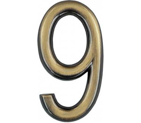 Číslica "9" 75mm bronz Bronz