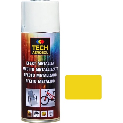 TECH Metalíza farba v spreji 400 ml žltá