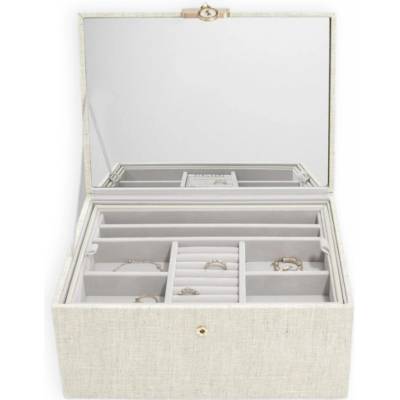Stackers šperkovnice se zrcadlem Luxury Classic Oatmeal & Linen krémová 76391