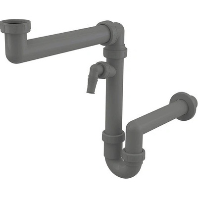 Alcadrain Prostorově úsporný dřezový sifon s maticí 6/4" a přípojkou, černá A872P-ECO – Zboží Dáma