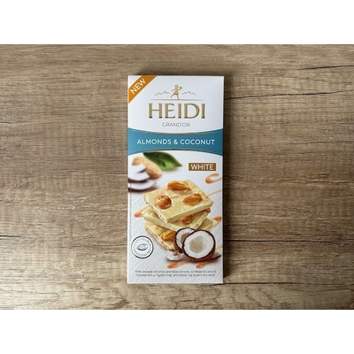 Heidi Bílá čokoláda s celými karamelizovanými mandlemi a kokosem 100 g