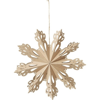 Závesná vianočná dekorácia priemer 30 cm Broste SNOWFLAKE-M prírodná