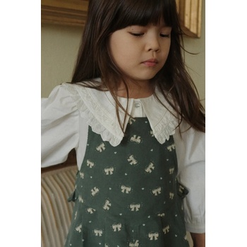 Konges Sløjd Детска памучна рокля Konges Sløjd AVERY FRILL OVERALL DRESS GOTS (KS104200.9BYA)