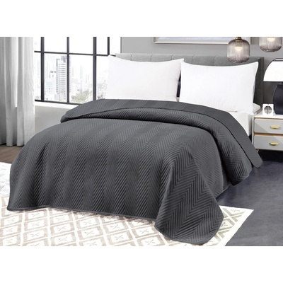 Textilomanie Tmavě šedý sametový přehoz na postel ARROW VELVET 170 x 210 cm