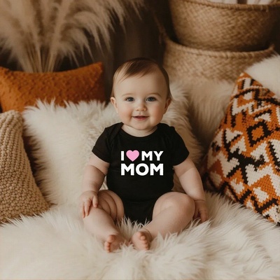 Body I LOVE MY MOM RŮŽOVÁ Černá