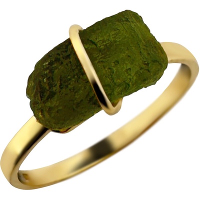 Vltavín Moldavite Zlatý prsten s vltavínem P27 0039