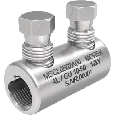 Кабелен съединител алуминиев покалаен Al/Cu 10-50mm2 12kV MSCL50 2x късащ се болт M10 - MSCL0502A00 (MSCL0502A00)