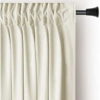 Krémovobiely zamatový dimout záves 140x245 cm Pleat – Restilo
