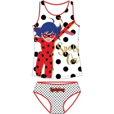 E plus M dievčenská spodná bielizeň košieľka a nohavičky Kúzelná lienka / Ladybug Miraculous biele