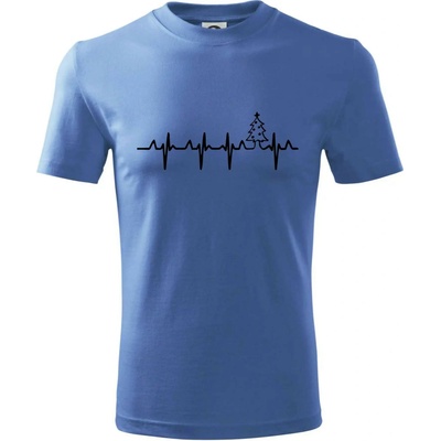 EKG Vianočný stromek tričko svetlomodrá
