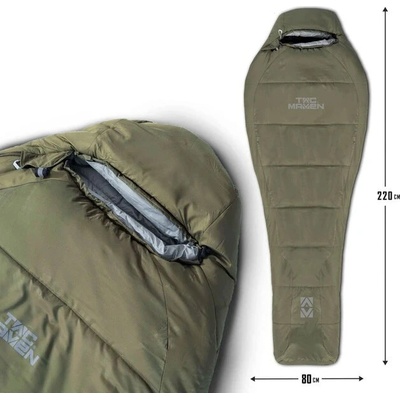 спален чувал мумия 360гр/м2 , RAL7013 (D19003-06E)