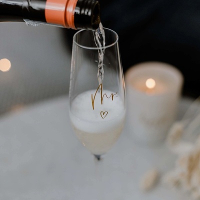 Bella Rose Sklenice na sekt Mr. zlatá barva čirá barva sklo 250 ml