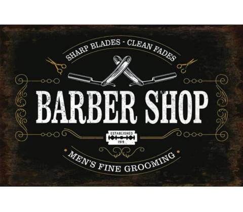 Ceduľa Barber Shop