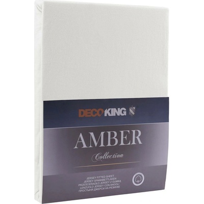 DecoKing bavlna jersey prostěradlo Amber bílé Deco king 100-120x200x30