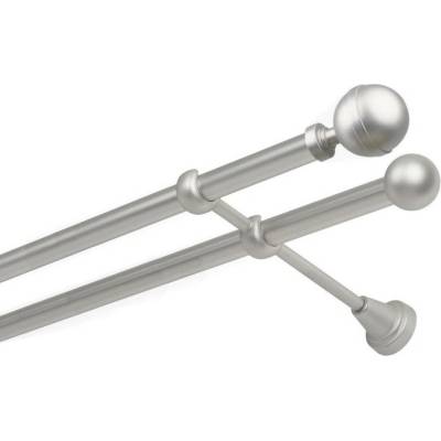 OK-GarnýžeCZ Garnýž kovová dvouřadá 19mm Kalisto satina 170 cm do stěny / na tunýlek - bez kroužků