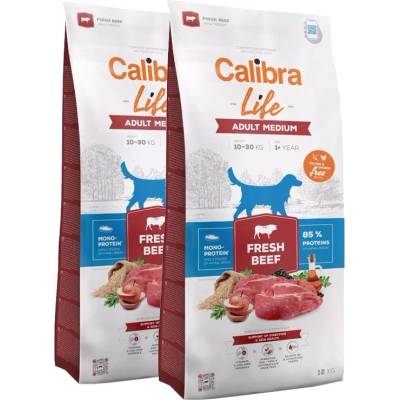 Calibra Dog Life Adult Medium Fresh Beef 2 x 12 кг