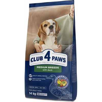 Club 4 Paws Adult Medium kachní 14 kg