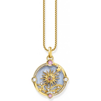 Thomas Sabo PE960 471 1 Gold-plated chain pendant w. light blue enamel