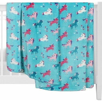 Bellatex Detská prikrývka Ella Jednorožec tyrkysová