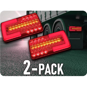 KAMAR LED zadné svetlo 12/24V, 4 funkcie/2-PACK! [L2301]