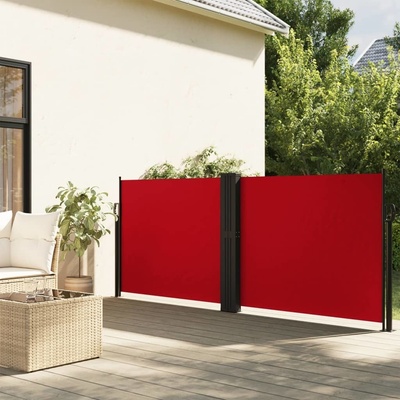 vidaXL Zatahovací boční markýza 120 x 1 000 cm Červená