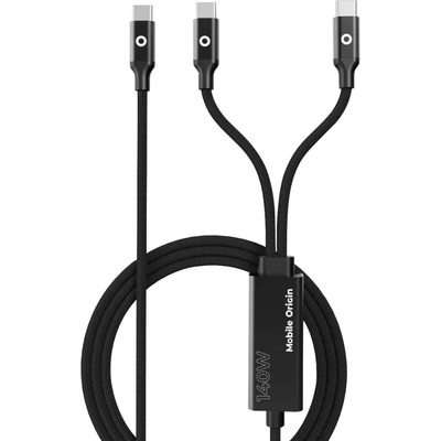 Mobile Origin Dvojitý nabíjecí kabel 140W, CB10, USB-C, 1,2 m MO-140WDCH-CB10