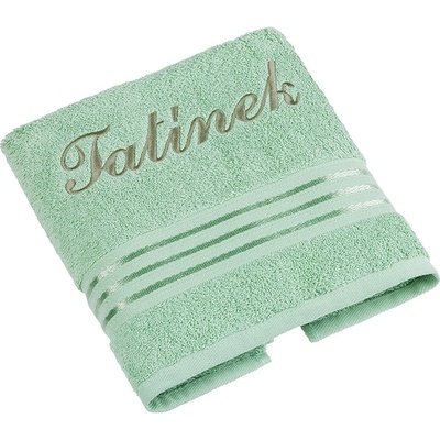 Bellatex froté ručník kolekce Linie s výšivkou Tatínek zelený 50 x 100 cm