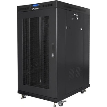 Lanberg Комуникационен шкаф Lanberg rack cabinet 19" free-standing 22U/800x1000 (flat pack) with mesh door lcd black v2 (FF01-8022-23BL)