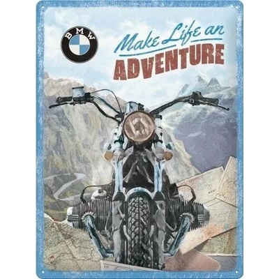 Plechová ceduľa BMW - Make Life an Adventure, 30 × 40 cm