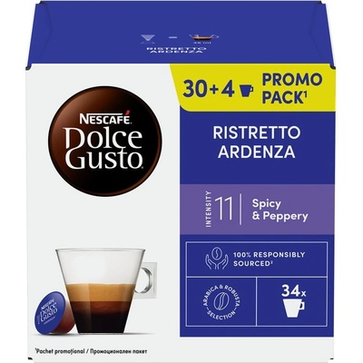 NESCAFÉ Кафе капсули NESCAFE Dolce Gusto - Ristretto Ardenza Promo pack 30+4, 34 кафе напитки