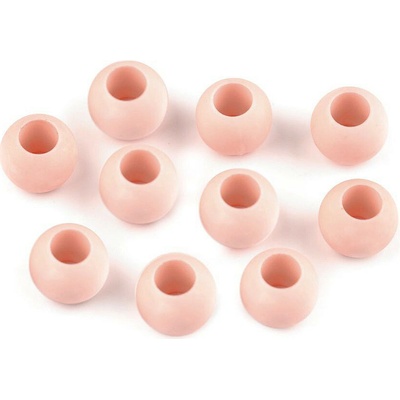 Plastové korálky matné s veľkým prievlakom/plavkové 10x12 mm Farba: 4 (6) pudrová