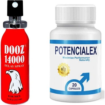 POTENCIALEX капсули секс стимулант за мъже + DOOZ 14000 спрей за задържане 45ml