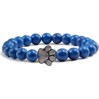 Blingstar Náramek Psí tlapky - modrý - Pes tlapka 2615 korálky