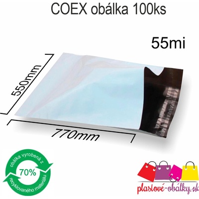 Plastové obálky COEX nepriehľadné Balenie: 100 ks balenie, Rozmer: 550 x 770 mm