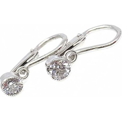 Jan Kos jewellery zlaté náušnice s bílým kamenem 31503287