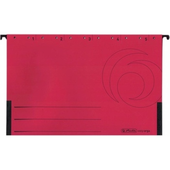 Herlitz Папка картотека Herlitz Easyorga, V-образна, изработена от картон, с метални шини, червена, 5бр. в опаковка (OK1284)